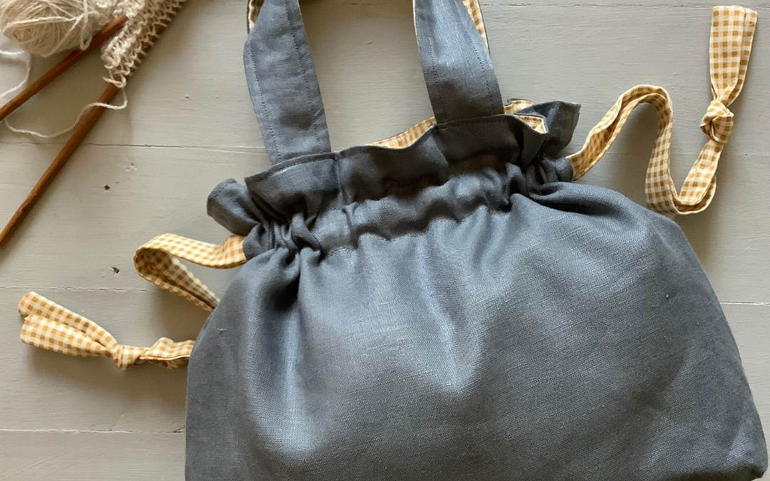 HEBE BAG Sewing Pattern for a Knitting and Crochet Tote Organizer with Pockets