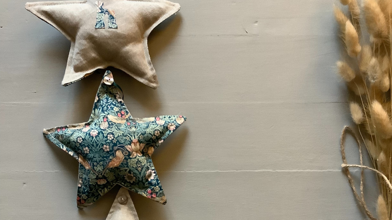 Teal Star Bunting Garland Pattern Teal Star Bunting Garland Pattern