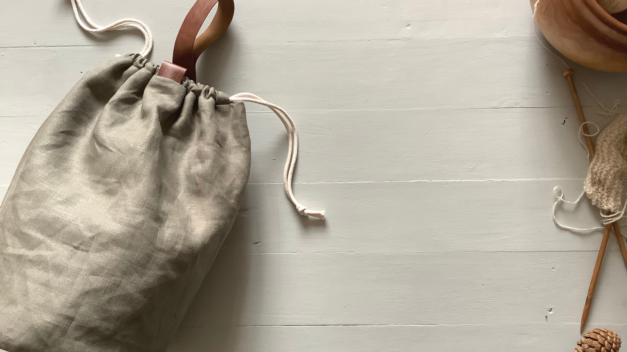 Knit Duffle Bag Linen Knit Bag