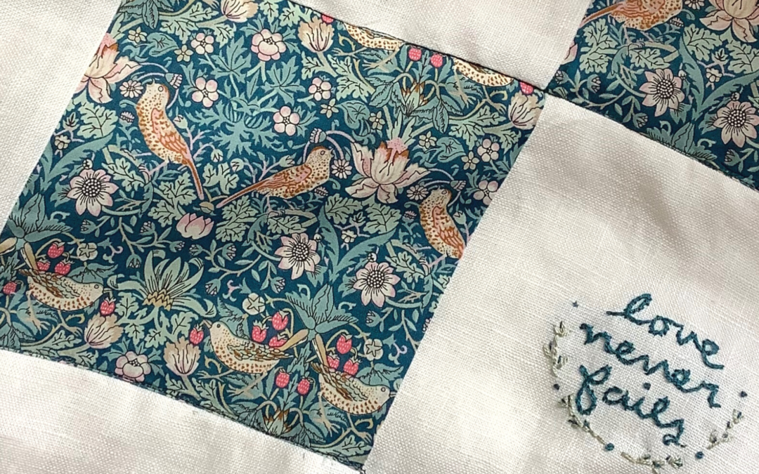 Embroidered Liberty Strawberry Thief Patchwork Quilt :: Easy Wellness Project